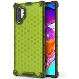 Schokbestendige honingraat PC + TPU Case voor Galaxy Note 10 + (groen)