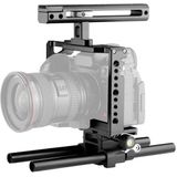 YELANGU C18 YLG0915A-C Video Camera Cage Stabilisator met Handle & Rail Rod Mount voor Panasonic Lumix DC-S1H / DC-S1 / DC-S1R(Zwart)