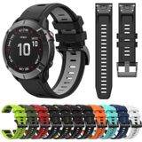 Voor Garmin Fenix 6X 26mm tweekleurige sport siliconen horlogeband (wit + zwart)