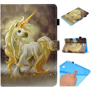 Voor Galaxy Tab A 8.0 (2015) T350 Painted Horizontal Flat Leather Case with Sleep Function & Card Slot & Buckle Anti-skid Strip & Bracket & Wallet(Unicorn)