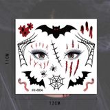 10 stks Water Transfer Stickers Kinderen Cartoon Halloween Grappige Tattoo Stickers Horror Decoratie Gezichtstickers (FK-003)