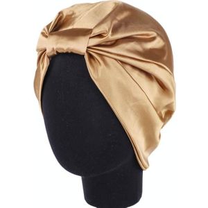 3 PCS TJM-433 Double Layer Elastic Headscarf Hat Silk Night Cap Hair Care Cap Chemotherapie Hat  Grootte: M (56-58cm)(Khaki)