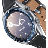 Voor Samsung Galaxy Watch 3 41mm Smart Watch Steel Bezel Ring  E-versie (Blauwe Ring Witte Letter)
