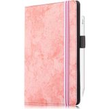 Voor 7-8 inch marmeren doek textuur horizontale flip universele tablet pc lederen kast met penslot & houder(roze)