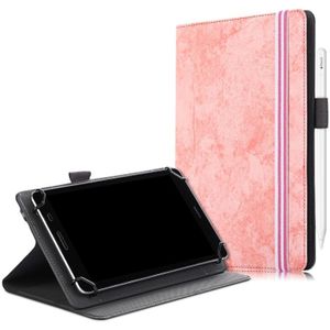 Voor 7-8 inch marmeren doek textuur horizontale flip universele tablet pc lederen kast met penslot & houder(roze)