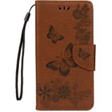 Voor Huawei Mate 10 Vintage relif bloemen vlinder patroon horizontale Flip lederen draagtas met kaartslot & houder & portemonnee & Lanyard (bruin)
