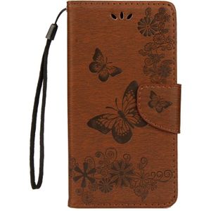 Voor Huawei Mate 10 Vintage relif bloemen vlinder patroon horizontale Flip lederen draagtas met kaartslot & houder & portemonnee & Lanyard (bruin)