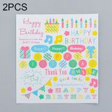 2 PC's Happy Birthday patroon creatieve Cartoon kinderen dagboek decoratieve Sticker