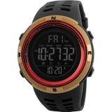 SKMEI sporthorloge 1251 mannen modieuze buiten 50m waterdicht digitaal horloge met PU Watchband(Gold)