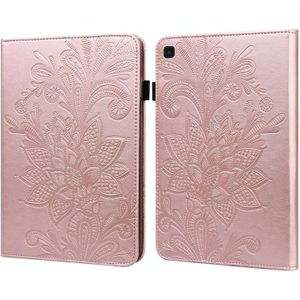 Voor Samsung Galaxy Tab A7 Lite T220 / T225 Kant Bloem Embossing Patroon Horizontale Flip Leren Case met Houder & Kaart Slots & Portemonnee & Fotolijst (ROSE GOUD)