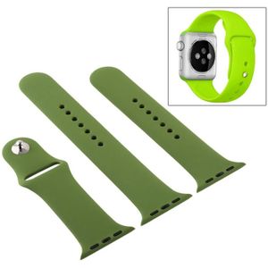Voor Apple Watch Series 6 & SE & 5 & 4 44mm / 3 & 2 & 1 42mm High-performance Ordinary &longer Rubber Sport Watchband with Pin-and-tuck Closure (Pinewood Green)