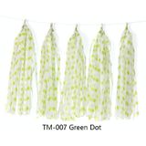 6 packs kleur polka dot papier kwasten verjaardag kamer decoratie lint guirlande (TM-007 green dot)