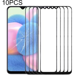 10 PCS front screen buiten glazen lens voor Samsung Galaxy A30s (zwart)