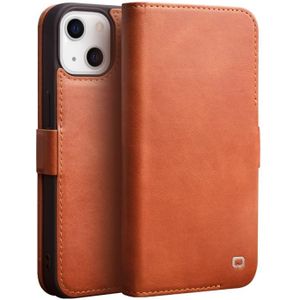 QIALINO Magnetic Buckle Leather Phone Case For iPhone 13 mini(Brown)