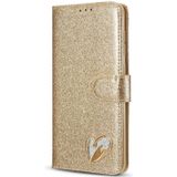 Voor Samsung Galaxy A70/A50 Glitter Poeder Liefde Lederen Telefoonhoes (Goud)