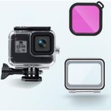 45m waterdichte behuizing + Touch Back Cover + Color Lens Filter voor GoPro HERO8 Black (Paars)
