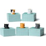 3 stks 3D Leuke Bad Kat Koelkast Sticker Gat Boord Magneet Hars Decoratief Ornament (Bubble Bathture Sjaal Kat)