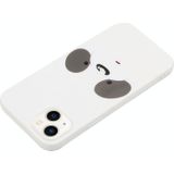 Voor iPhone 14 Silicone Painted Phone Case met Lanyard (Feather Panda)