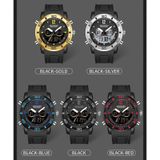 Sanda 3106 Dual Digital Display Mannen Buitensporten Lichtgevend Schokbestendig Elektronisch Horloge (zwart Blauw)