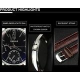 Yazole Heren Business Quartz horloge (314 witte lade bruine riem)