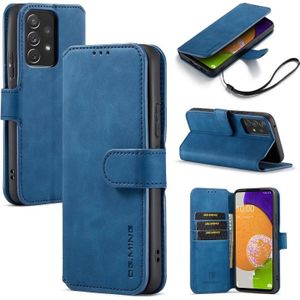 For Samsung Galaxy A53 5G DG.MING Retro Oil Side Horizontal Flip Leather Case with Holder & Card Slots & Wallet(Blue)