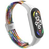 For Xiaomi Mi Band 7 Adjustable Nylon Braided Integrated Watch Band(Colorful)