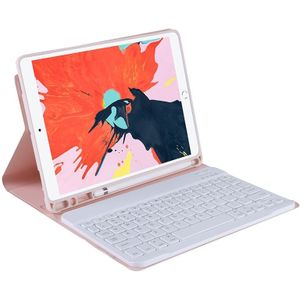 T07BB Voor iPad 9 7 inch / iPad Pro 9 7 inch / iPad Air 2 / Air (2018 & 2017) TPU Candy Color Ultradun Bluetooth Keyboard Beschermhoes met Stand & Pen Slot(Roze)