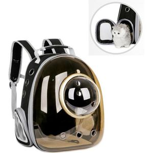 Space Capsule Pet Bag Panoramische transparante kat go out draagbare ademende rugzak met cover (Bruin)
