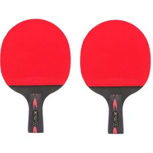 Huieson HS-CPPX5 Vijf Sterren Koolstofvezel Dubbelzijdig Reverse Adhesive Tafel Tennis Training Racket Set  Specificatie: Pen Hold Grip Racket
