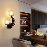 Slaapkamer Bedside Wandlamp Indoor Achtergrond Wandlamp 5W Warm Licht (6082 Zwart Rechts)