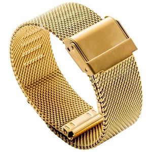 16mm 304 Stainless Steel Double Buckles Replacement Strap Watchband(Gold)