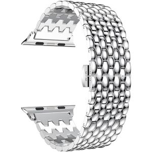 Dragon Grain Solid roestvrijstaal polsband horloge band voor Apple horloge serie 3 & 2 & 1 38 mm (zilver)