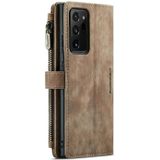 Voor Samsung Galaxy Note20 Ultra Caseme-C30 PU + TPU Multifunctionele Horizontale Flip Lederen Case met Houder & Card Slot & Portemonnee & Rits Pocket (Brown)