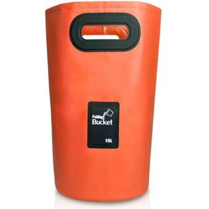 Outdoor draagbare vouwen wastafel PVC opvouwbare emmer  capaciteit: 15L (oranje)