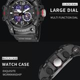 SMAEL 8007 buitensport waterdicht elektronisch quartz horloge met dubbel display (zwart goud)