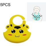 5 PCS Waterproof Baby Bib Kinderen Siliconen Voeding Zak  Kleur: Gele Giraffe