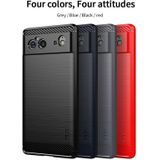 Voor Google Pixel 6 MOFI Gentless Series Geborsteld Textuur Carbon Fiber Soft TPU Case