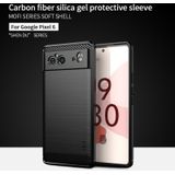 Voor Google Pixel 6 MOFI Gentless Series Geborsteld Textuur Carbon Fiber Soft TPU Case