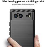 Voor Google Pixel 6 MOFI Gentless Series Geborsteld Textuur Carbon Fiber Soft TPU Case