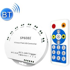 SP608E Dual Signal Output Mobile APP Control Bluetooth LED Controller Kit for WS2812B WS2811 1903 1804 Pixel LED Strip  DC5V~24V