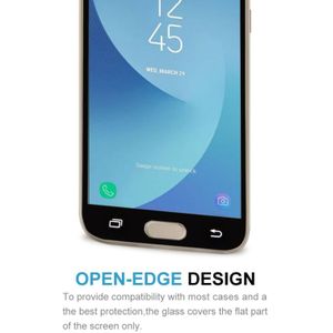 Voor Galaxy J3 (2017) (EU versie) 0 26 mm 9H oppervlaktehardheid 2.5D gebogen zeefdruk volledige scherm gehard glas Screen Protector (zwart)