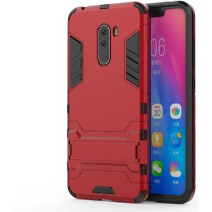 Schokbestendige PC + TPU Case voor Xiaomi Pocophone F1  met houder (rood)