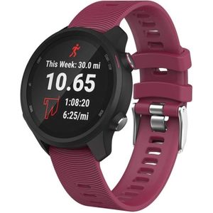 Smart Watch silicone polsband horlogeband voor Garmin Forerunner 245 (paars rood)