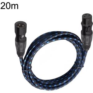 KN006 20 m man-vrouw Canon lijn audiokabel microfoon eindversterker XLR-kabel (zwart blauw)