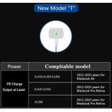 PD-65W USB-C / TYPE-C + QC3. 0 USB-laptoplaadadapter + 1 8 m USB-C / Type-C naar MagSafe 2 / T-kop datamabel  AU-plug / US-plug