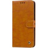 Business stijl olie Wax textuur horizontale Flip lederen case voor Galaxy J6 PLUS  met houder & kaartsleuven & portemonnee (bruin)