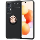 Voor Xiaomi MI 12 Ringhouder 360 Graden Roterende TPU-zaak (Black Rose Gold)