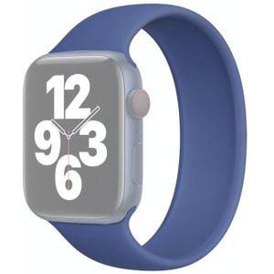 For Apple Watch Series 6 & SE & 5 & 4 40mm / 3 & 2 & 1 38mm Solid Color Elastic Silicone Replacement Wrist Strap Watchband  Size:M 143mm (Aqua Blue)