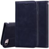 Voor iPhone SE 2020 & 8 & 7 Frosted Business Magnetic Horizontal Flip PU Leather Case met Holder & Card Slot & Lanyard(Zwart)