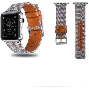 Doek + Top-korrel lederen pols horloge Band voor Apple Watch serie 4 & 3 & 2 & 1 38 & 40 mm